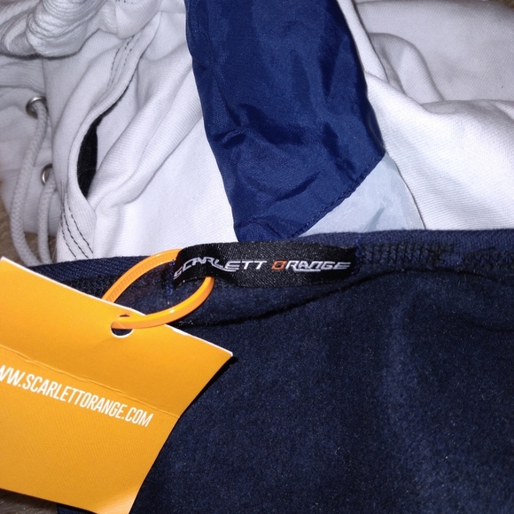 Handmade Scarlett Orange Air Jordan Nike Upcycled Jogger set top bottom set S/M - Picture 3 of 8